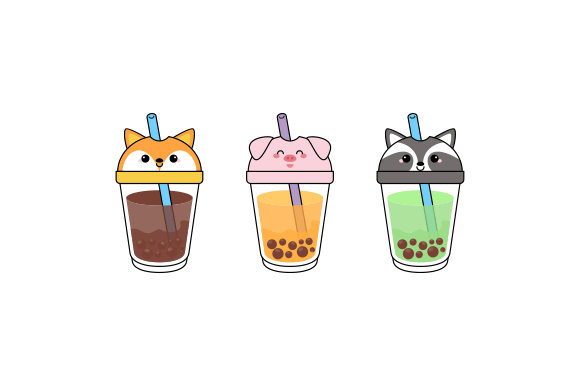 Adorable Cup Animal Faces: A Creative Design Asset