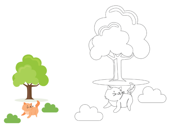 Animal Cat Cute Coloring: A Playful Design Asset