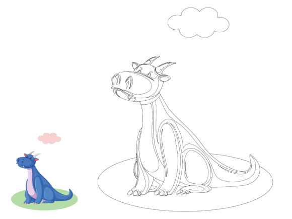 Animal Dragon Kids Coloring: A Playful Design Asset