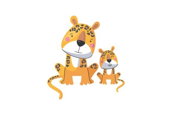 Animal Leopard Cheetah Mom and Baby: A Cute Cartoon Family Font