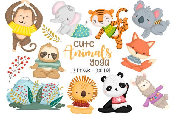 Animal Yoga Clipart: Charming Designs for Creative Projects