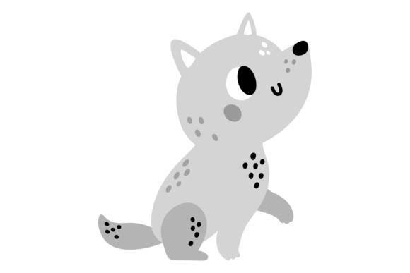 Cute Gray Puppy: The Playful Charm of a Funny Happy Wolf Animal