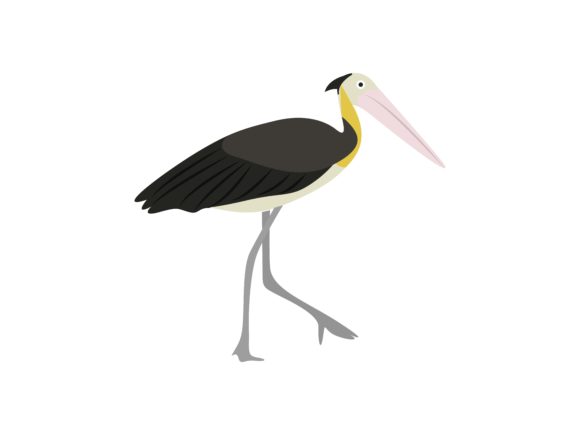 Leptoptilos Java Walking Bird Animal: A Bold Graphic Asset