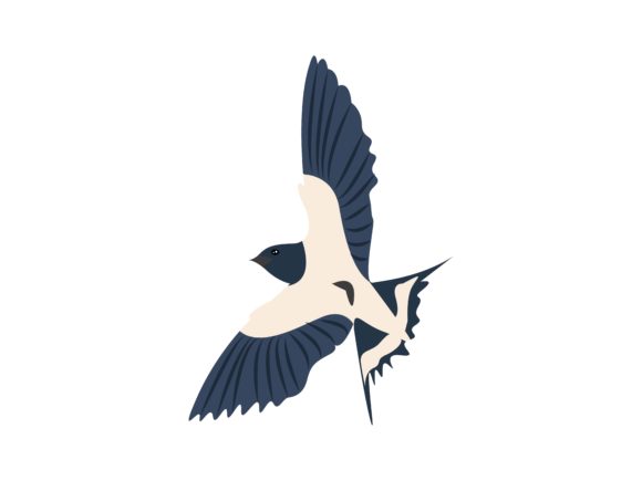 Swallow Flaying Face Left Bird Animal: A Versatile Design Asset