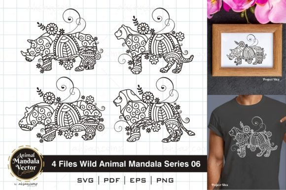 Wild Animal Mandala Series 06: Intricate Design Assets