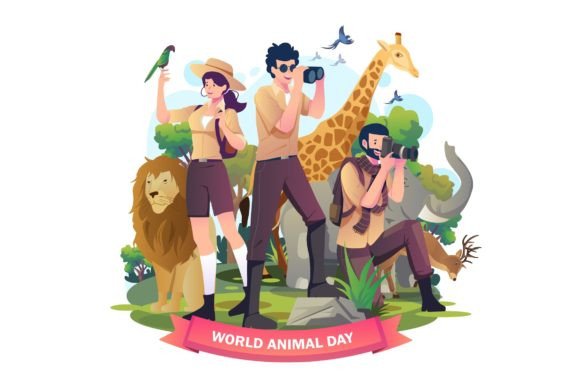 World Animal Day Illustration - SVG EPS: A Designer's Wildlife Toolkit